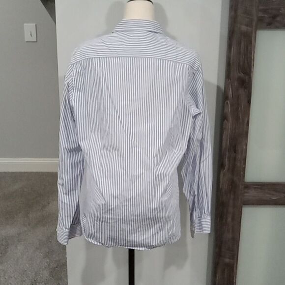 Brooks Bros Red Fleece long sleeve button down blue & white stripe shirt size L - Picture 3 of 3
